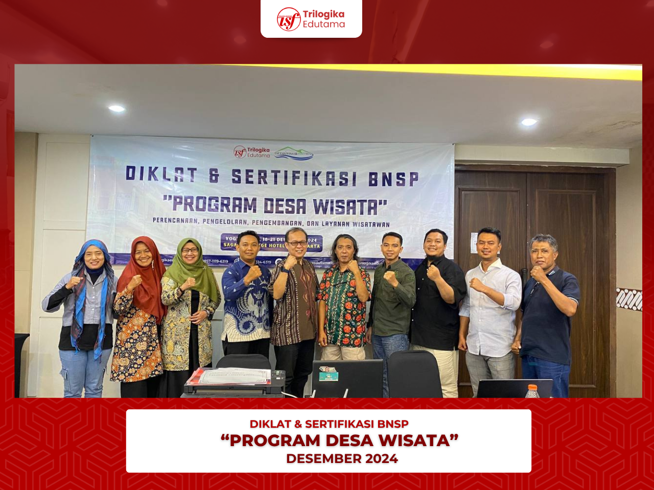 Trilogika Edutama Selenggarakan Diklat dan Sertifikasi BNSP “Program Desa Wisata” di Yogyakarta
